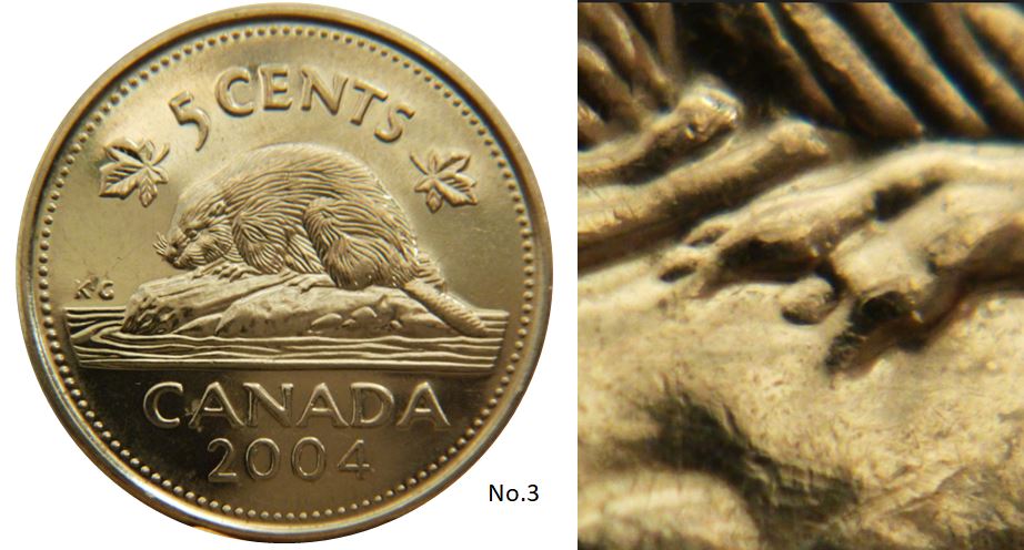 5 Cents 2004p-Griffe extra patte arrière-Fils à la patte avent-No.3,.JPG