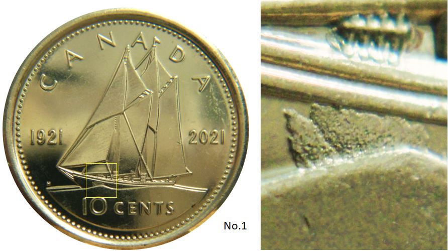 10 Cents 2021-Des algues sur le coté du voilier-Dépôt de métal-No.1.JPG