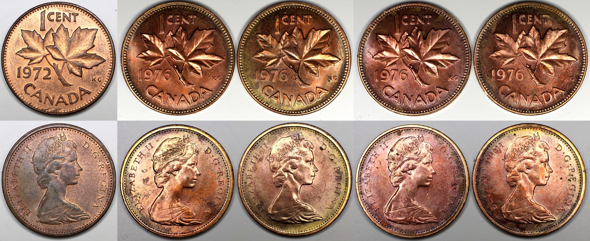 À Vendre - Lot 5 x 1c 1972 & 1976.jpg