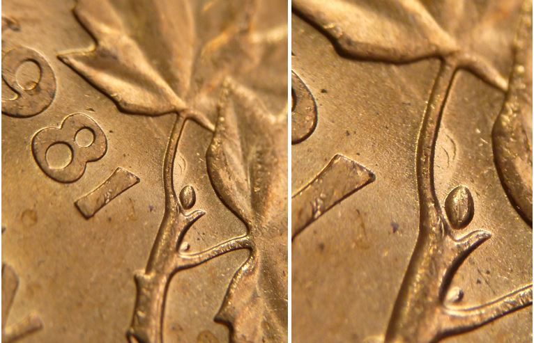1 Cent 1981-Double cocons-Coin entrechoqué-1,.JPG