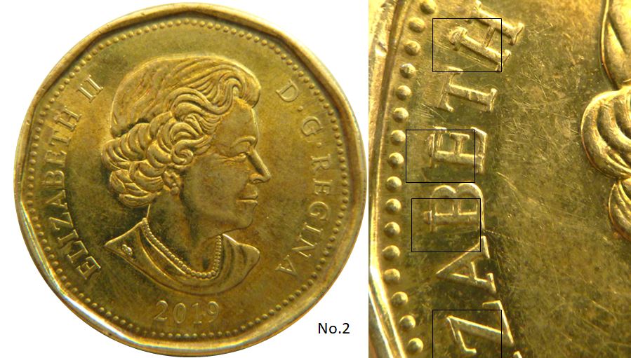 1 Dollar 2019-Éclat coin sur ZBEH de eliZaBEtH-No.2,.JPG