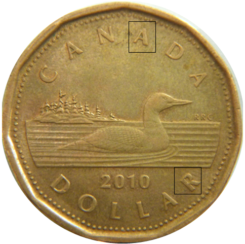 1 Dollar 2010-Éclat dans A de canAda éclat dans R de dollaR-1.png