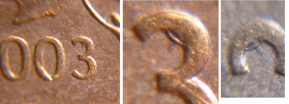1 Cent 2003-Éclat de coin dans le 3.JPG