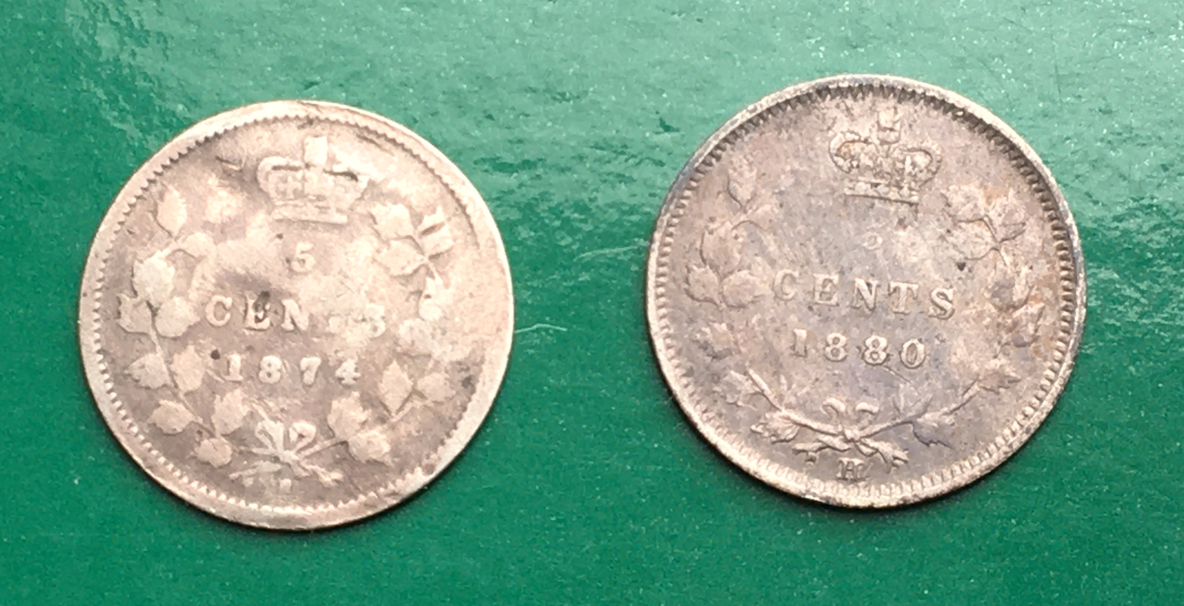 2 fois 5 cents 1874 et 1880.JPG