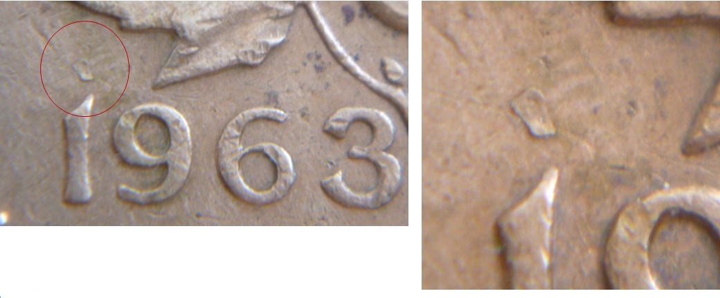 1 Cent 1963-Défaut de flan au dessus 1.JPG