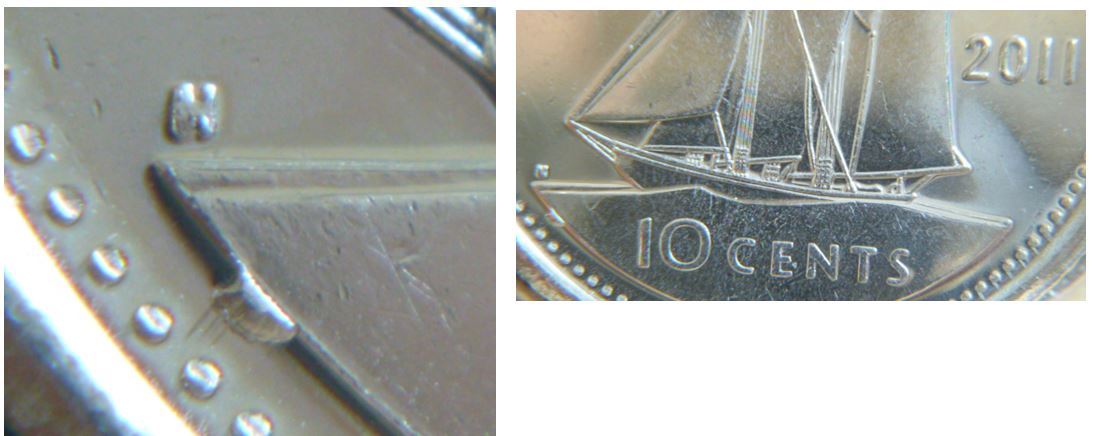 10 Cents 2011-Éclat de coin devant l'eau.JPG