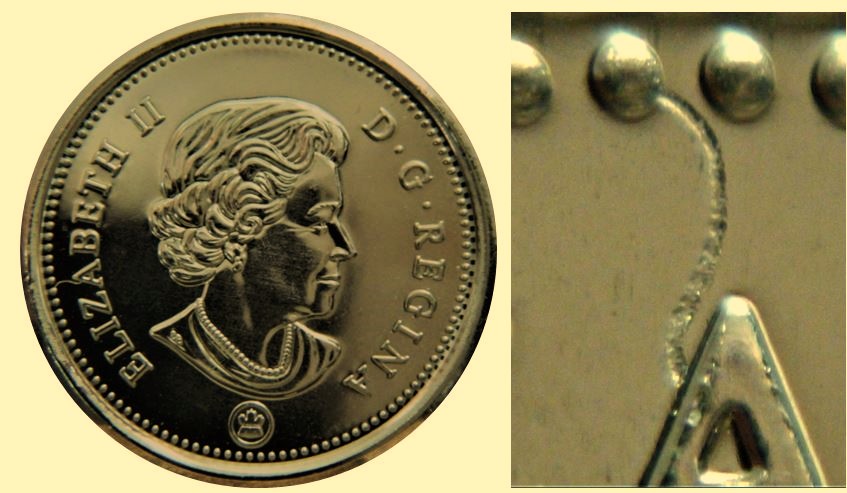 10 Cents 2021-Frappe a travers fil une perle au A de elizAbeth-1.JPG