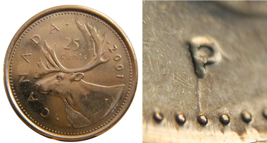 25 Cents 2001-Coin fendillé Apprès P -1,.JPG