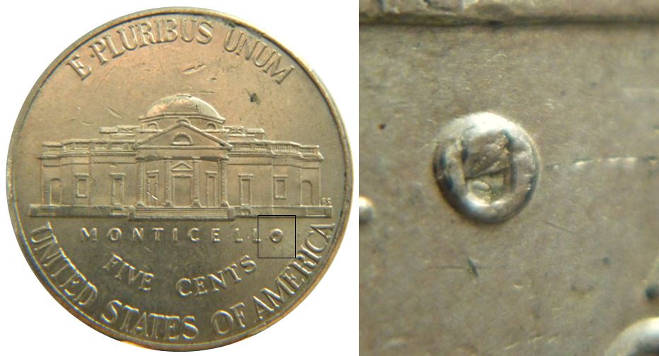 5 Cents 2017 USA- ER de libERty attaché-Éclat coin dans O de monticellO-2.JPG