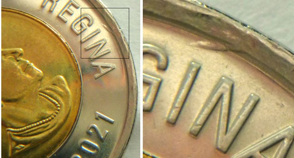 2 Dollars 2021-Dommage du coin au dessus regINa-1,.JPG