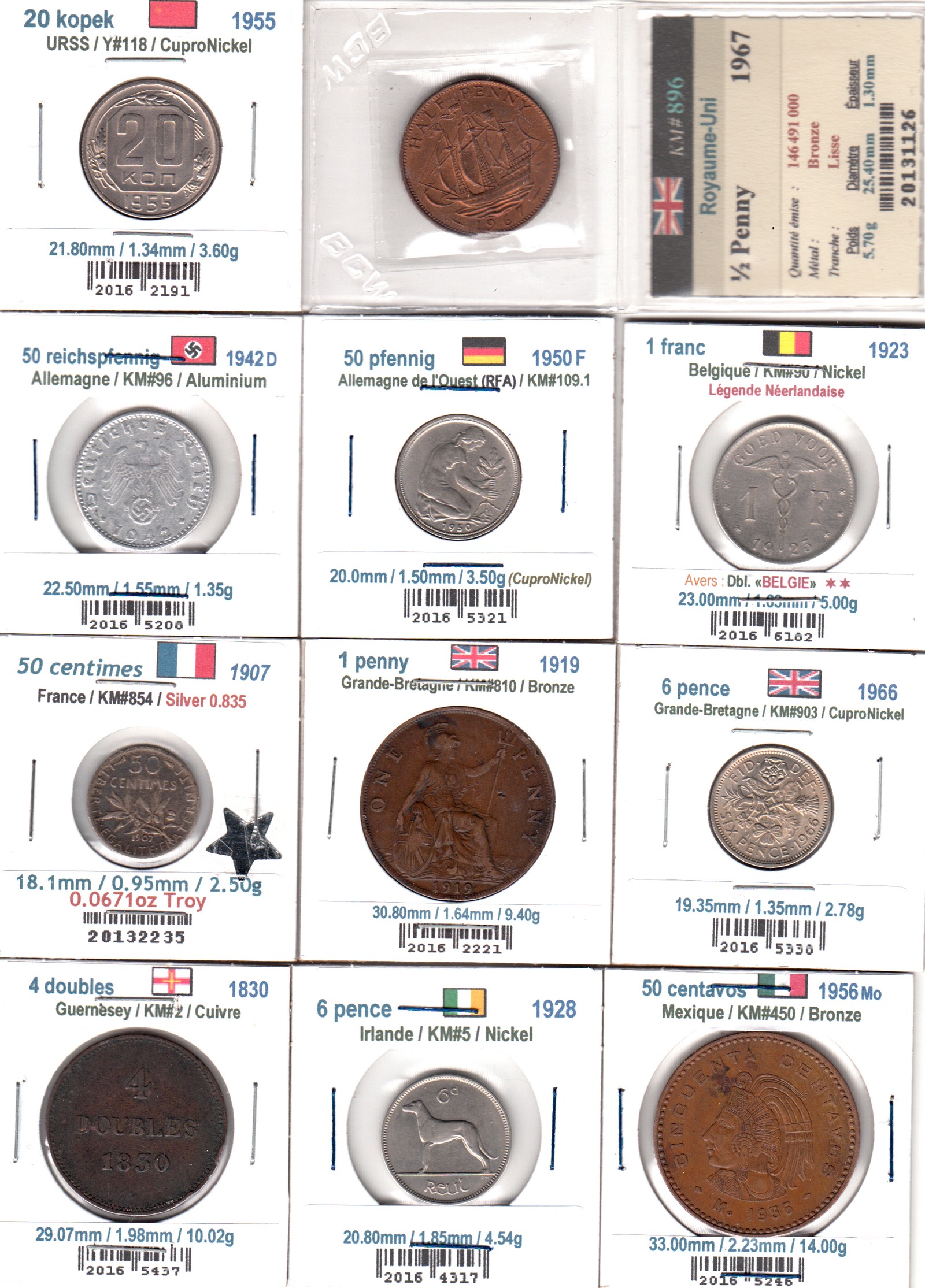 À Vendre - Lot 11 pièces du Monde - 2017-11-05 - Face.jpg