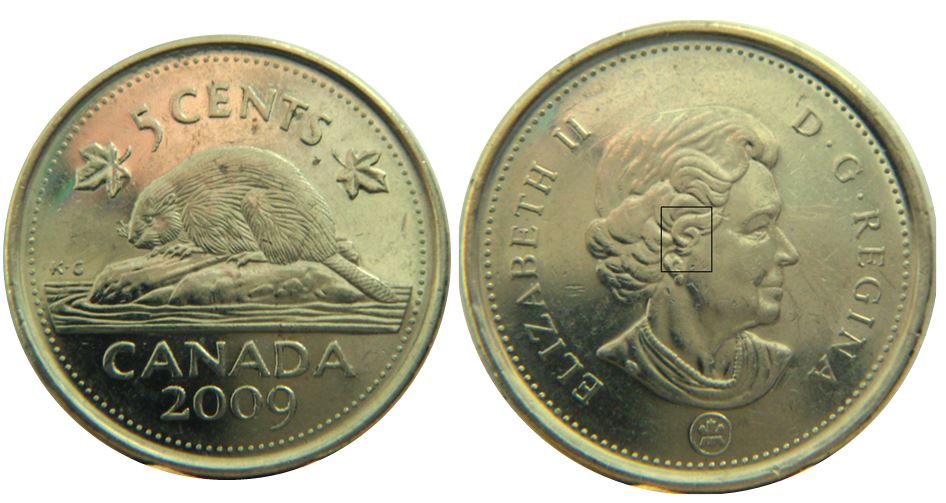 5 Cents 2009-Dommage dans la bouclette de cheveux-1,.JPG