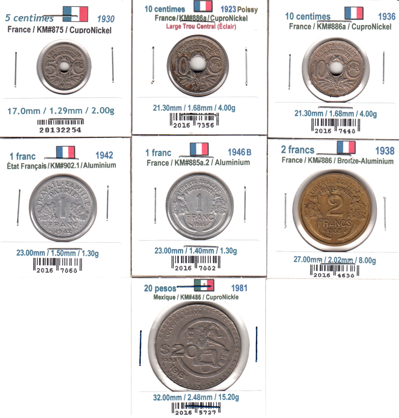 À Vendre - Lot 7 pièces France-Mexique - Front.jpg