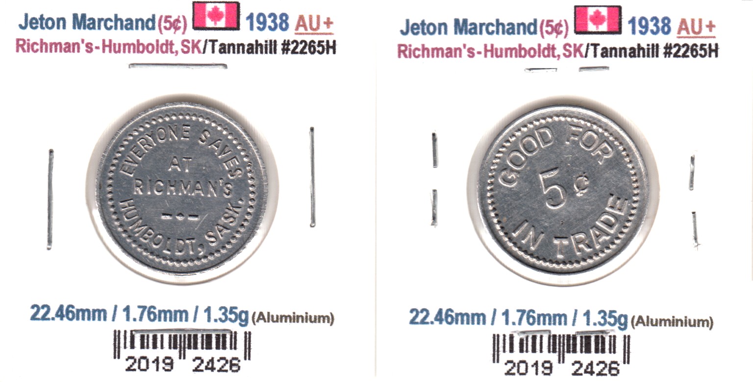 À Vendre - Jeton Richman's 5c - Humboldt SK - 1.jpg