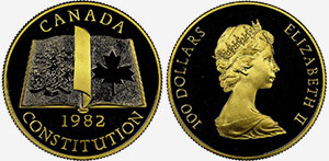 1 dollar 1982 - Constitution Gold - Canadian Coins