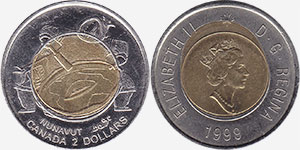 2 dollars 1999 Nunavut Off Center - Canada
