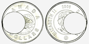 2006 Two Dollar No Core Strike with Core Hole Off Centre