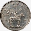 25 cents 1873-1973 Mountie Canadian Coin
