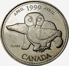 25 cents 1999 April Canada