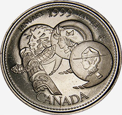 25 cents 1999 January Canada