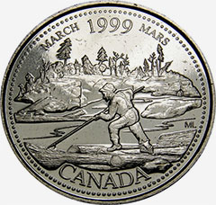 25 cents 1999 March Canada
