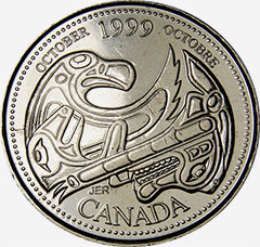 25 cents 1999 October Canada