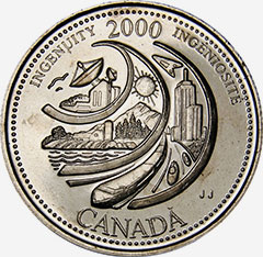 25 cents 2000 February Canada