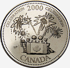 25 cents 2000 July Canada