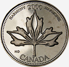 25 cents 2000 June Canada