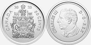 50 cents 2023 Charles III Effigy Portrait on Canadian Coins
