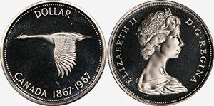 1 dollar 1967 Cameo - Canada
