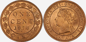 1 cent 1876 Red Canada