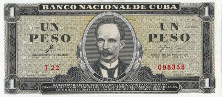 1 pesos - Jose Marti