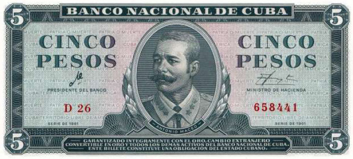5 pesos - Antonion Maceo
