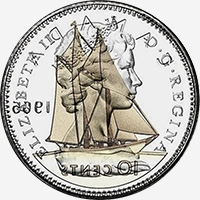 Elizabeth II (1965 to 1968) - Obverse - Die clash