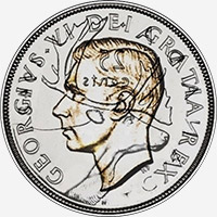 George VI (1948 to 1952) - Obverse - Die clash