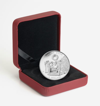Pièce de 4 $ en argent fin 2009 - La saison des bas de Noël
