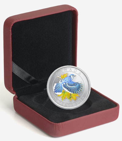 Pièce de 25 cents colorée 2010 - Geai bleu