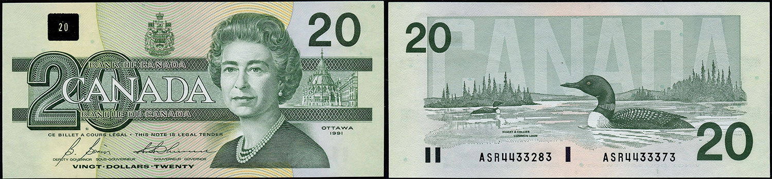 Защитные знаки канадских долларов. Доллары 1986 года выпуска. 20 Канадских долларов с пчелой фото. 5 Канадских долларов 1986 года бумажные как отличить подделку. Канадский доллар в тенге
