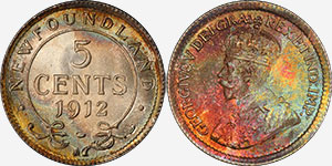 Newfoundland 5 cents 1912 - MS-69
