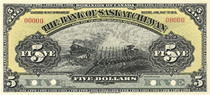 Canada, The Bank of Saskatchewan, $5, 1913, specimen