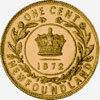 Newfoundland, one cent, 1872H