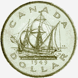 Canada, Silver Dollar, 1949