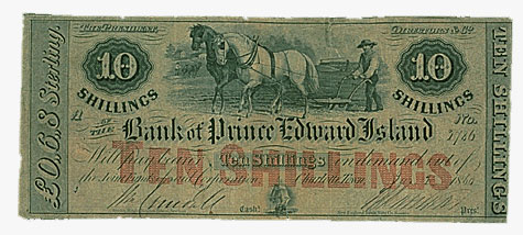 Bank of P.E.I., 10 shillings, 1860