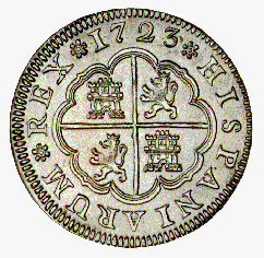 Spain, 2 reales (pistareen), 1723