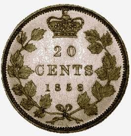 Silver 20 Cents, 1858