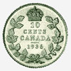 Canada, 10 cents, 1936 dot