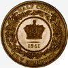Nouveau-Brunswick, pièce d'un demi-cent en bronze, 1861