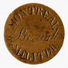 Lower Canada, Montreal British Militia button, one halfpenny token, c. 1830
