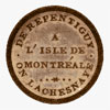 Bas-Canada, jeton en cuivre pour les ponts à péage, vers 1808